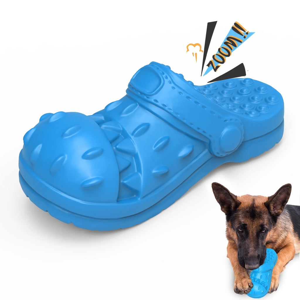 Dog Toys for Aggressive Chewers Large Breed, Slipper Shape Squeaky Dog Chew Toys for Aggressive Chewers Puppies Medium Large Dogs, Blue