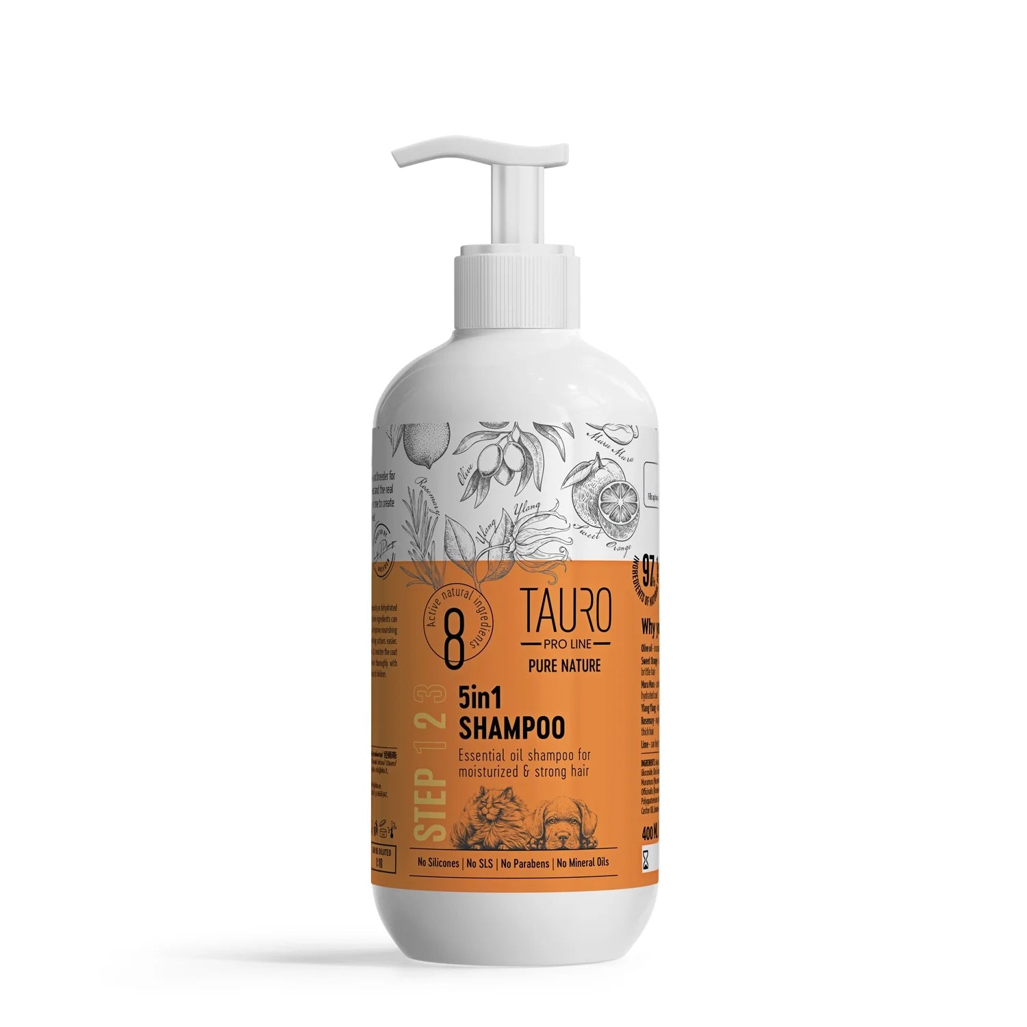 Moisturizing Dog Shampoo 5In1 - Allergy Dog and Cat Shampoo, Sulfate Parabens SLS Free Natural Composition Grooming Product with Essential Oils for Gentle Coat & Skin Deep Hydration, 13.5 Oz