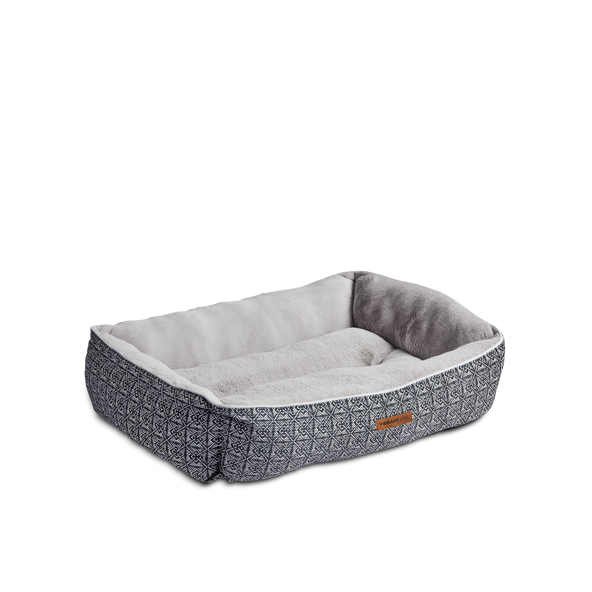 Bolster Dog Bed, Machine Washable, Plush Lounger Large, 36" X 27"