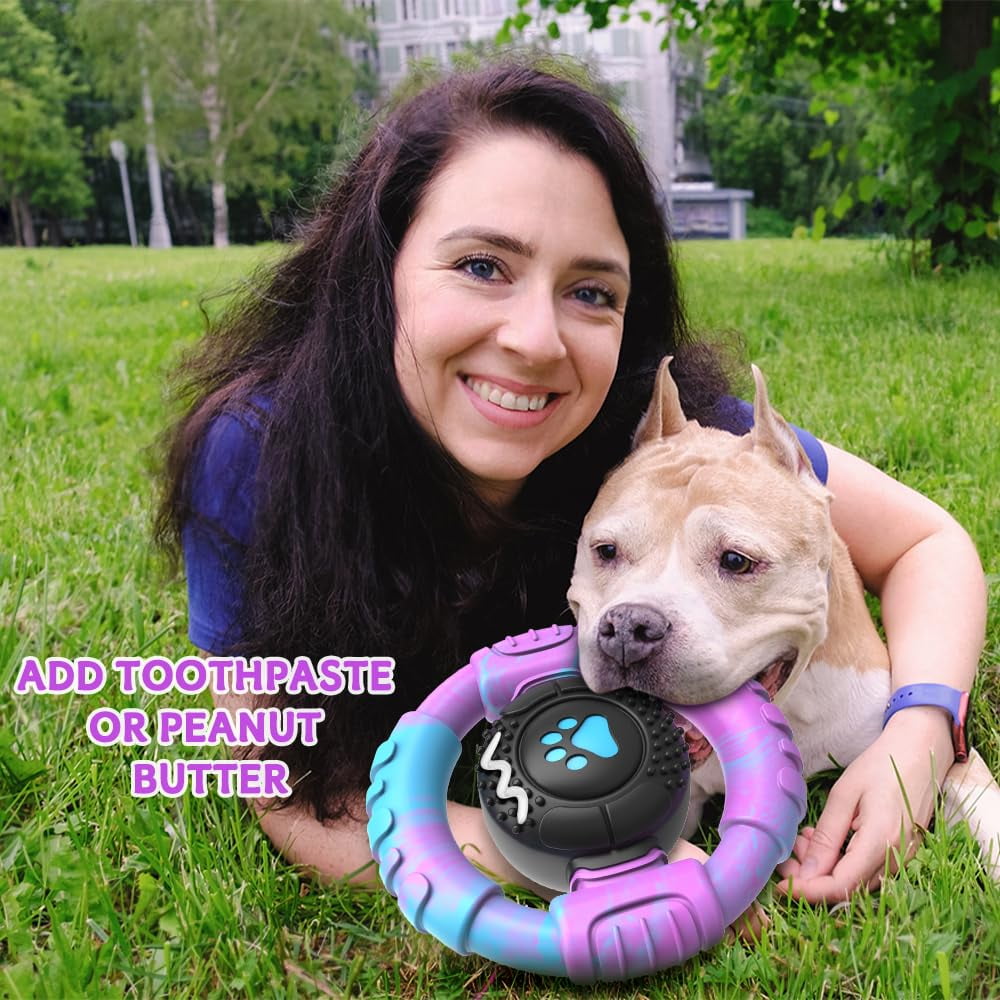 Dog Toys for Aggressive Chewers Large Dogs Squeaky Dog Chew Toys for Large Medium Breed Nylon Rubber Interactive Tough Dog Toys to Keep Them Busy