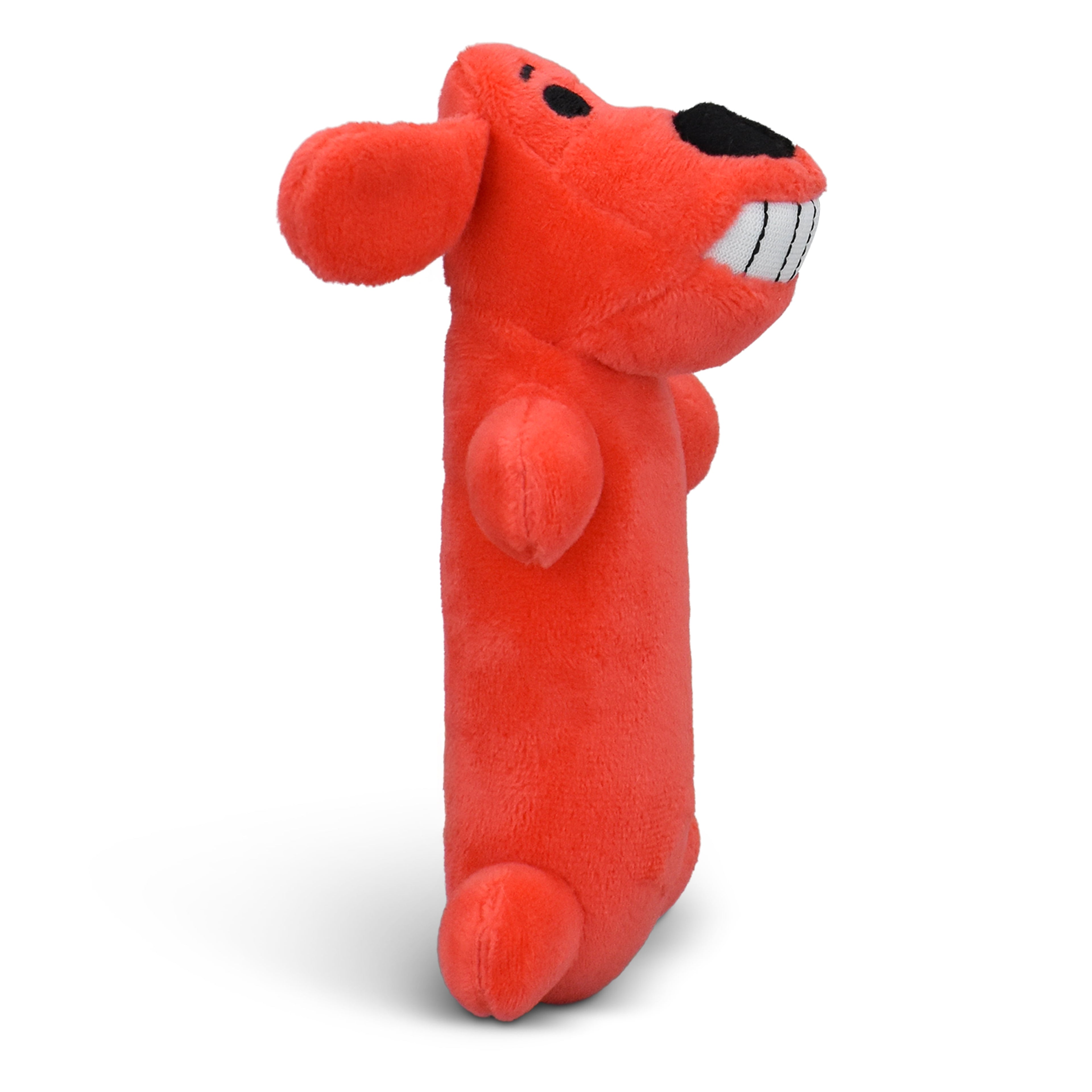 Smiling Loofa Plush Dog Toy with Squeaker, 6 Inch