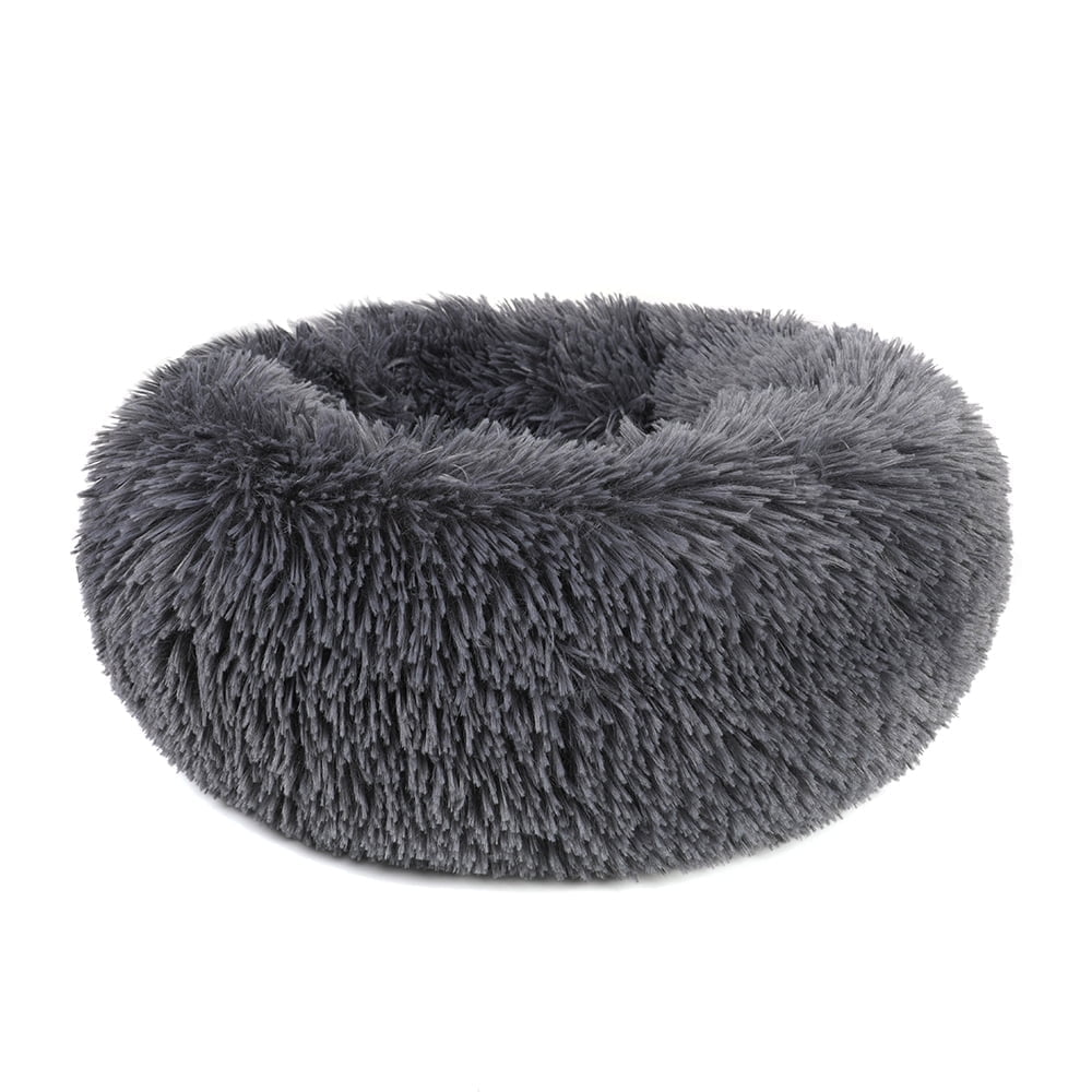 Round Plush Pet Bed for Dogs & Cats,Fluffy Soft Warm Calming Dog Bed Sleeping Kennel Nest