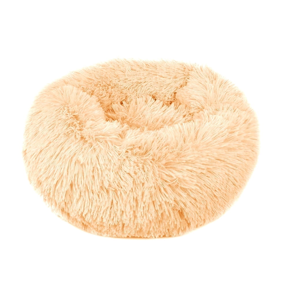 Round Plush Pet Bed for Dogs & Cats,Fluffy Soft Warm Calming Dog Bed Sleeping Kennel Nest