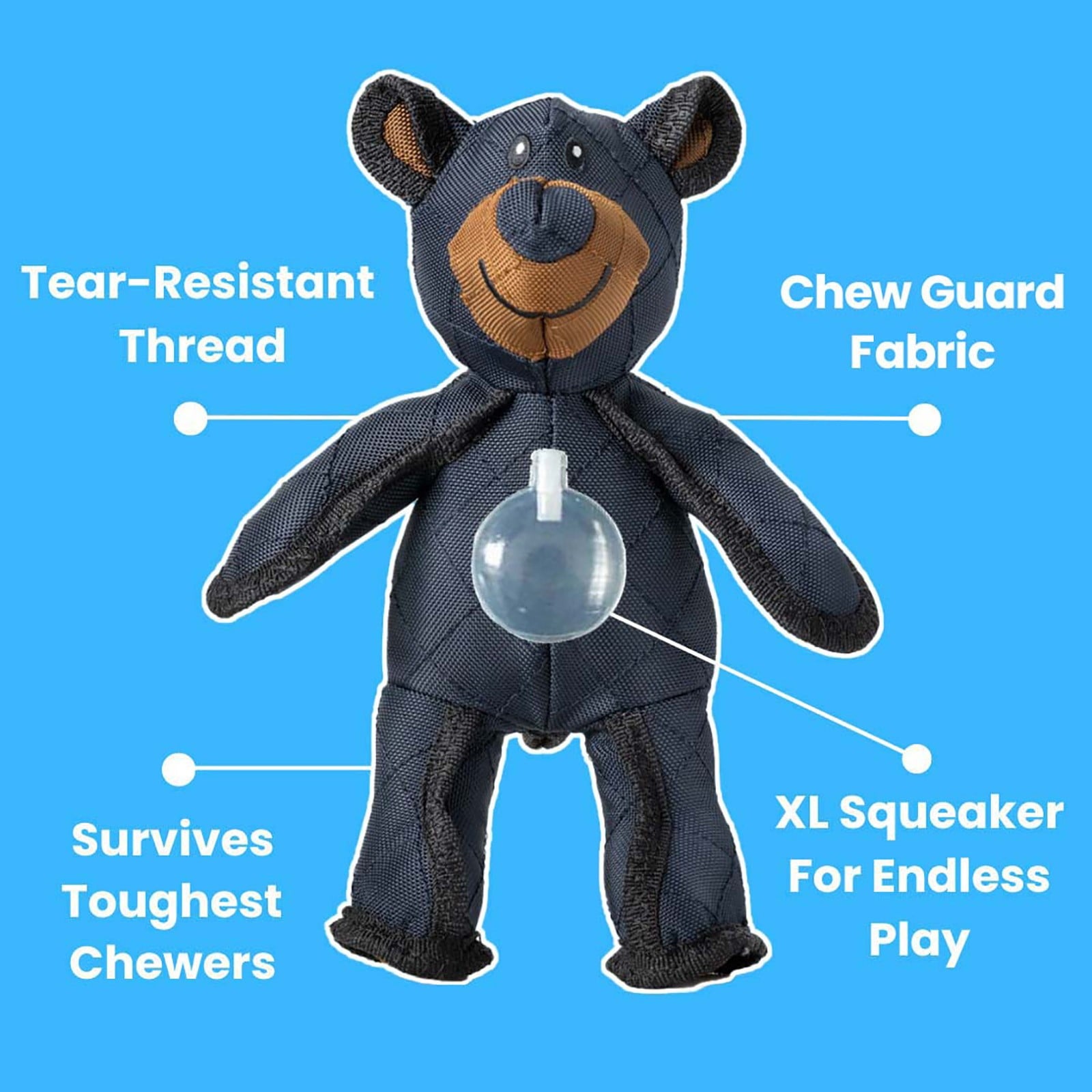 Unbreaka Bear - 2025 New Unbreakable Bear Dog Toy - Indestructible Plush Bear for Heavy Chewers, Durable Squeaky Dog Toy for Aggressive Chewers, Interactive & Robust Stuffed Toy for Large Dogs