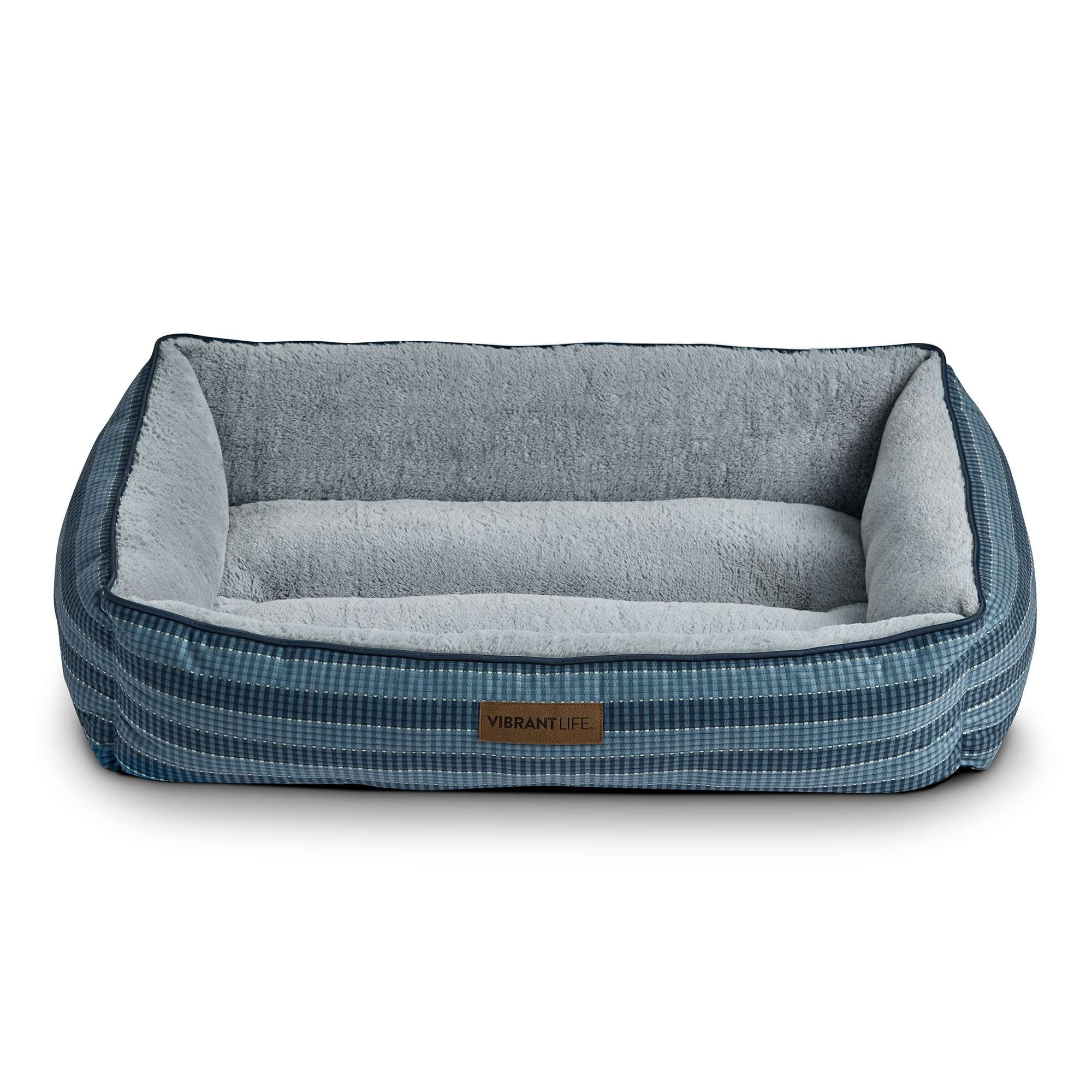 Bolster Dog Bed, Machine Washable, Plush Lounger Large, 36" X 27"