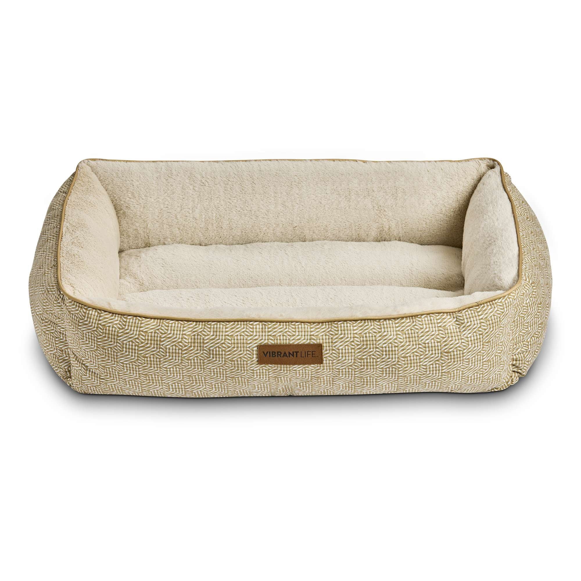 Bolster Dog Bed, Machine Washable, Plush Lounger Large, 36" X 27"