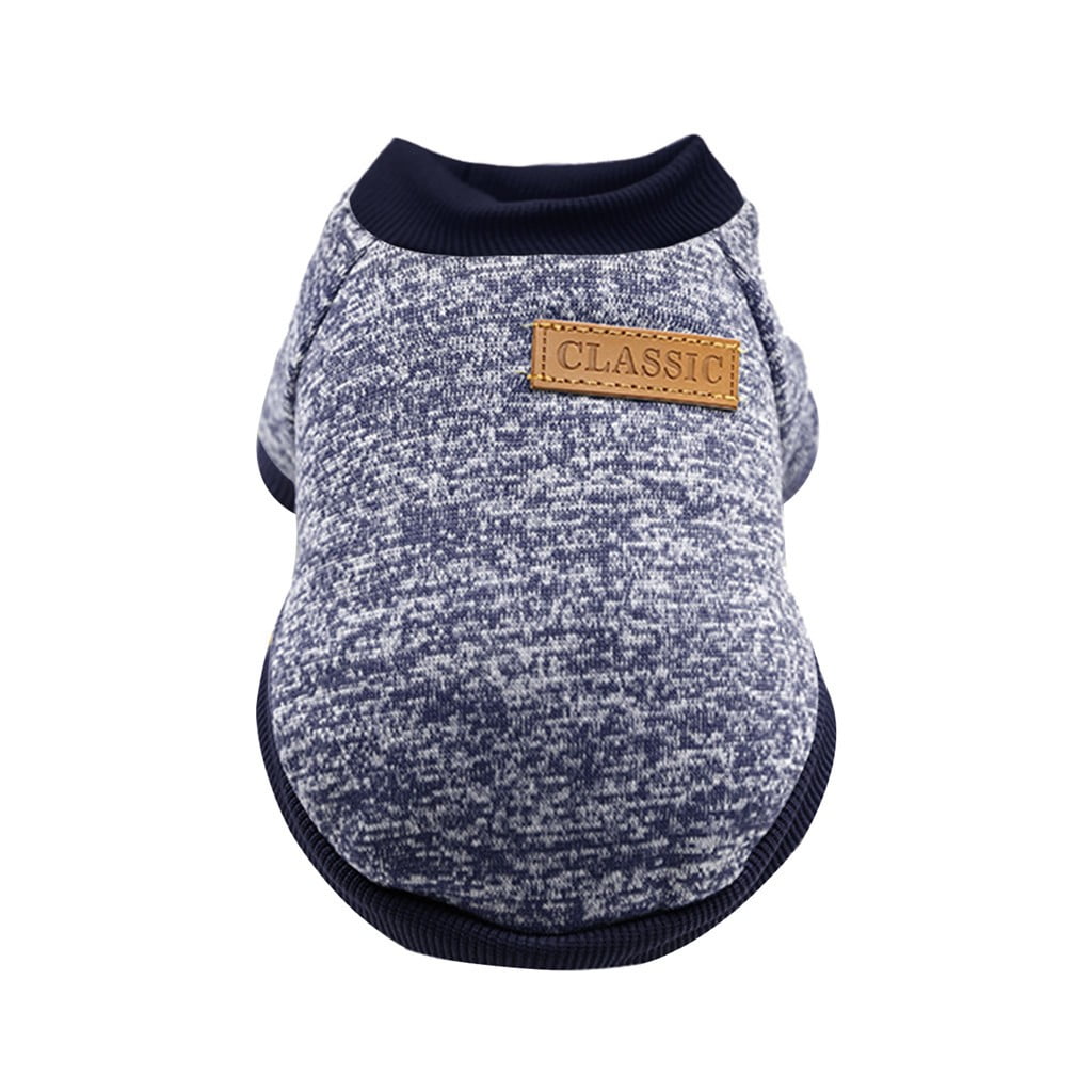 Pet Supplies Pet Dog Puppy Classic Sweater Sweater Clothes Warm Sweater Winter Blue