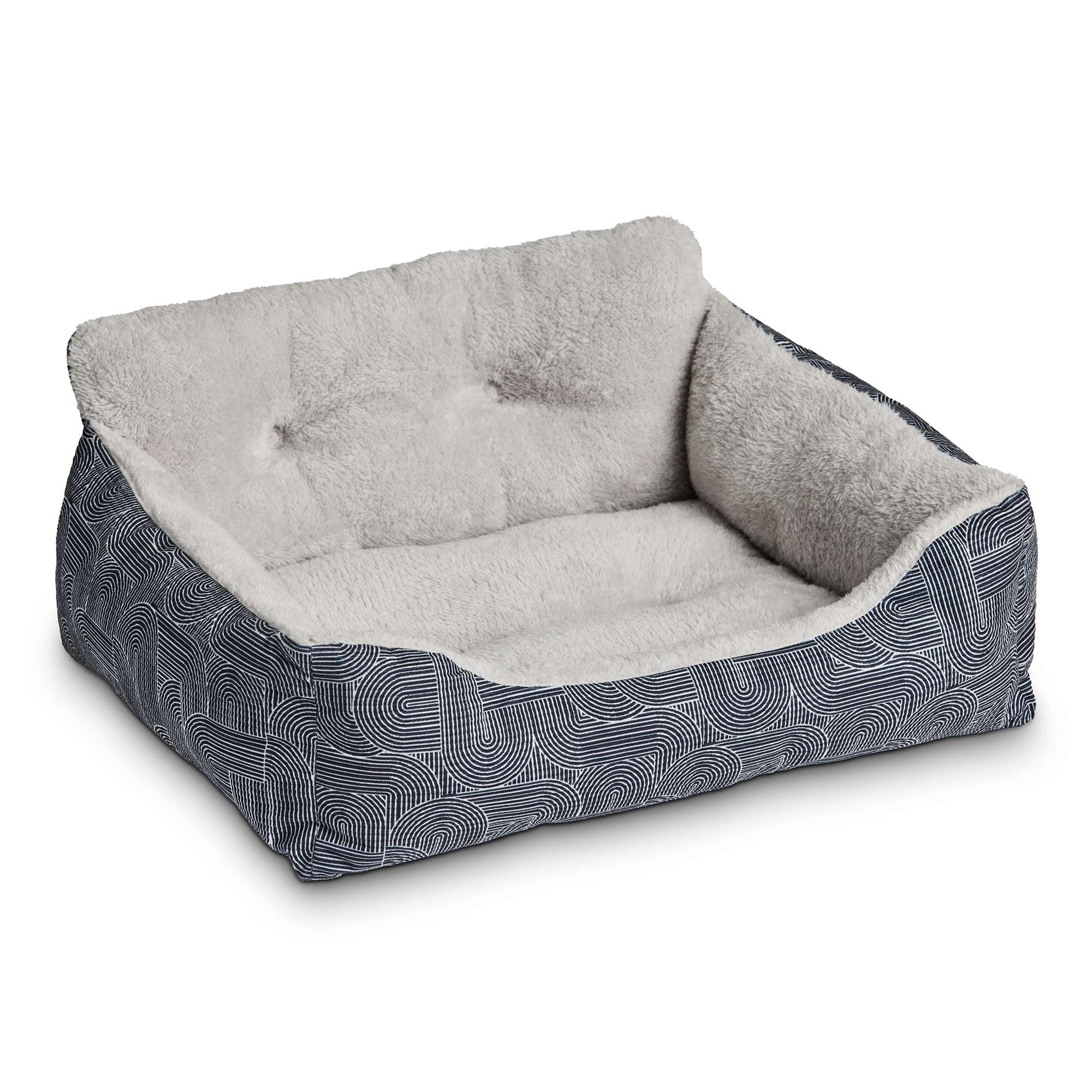 Dog & Cat, Plush Lounger, Portable, Machine Washable, Black, 21" X 17"