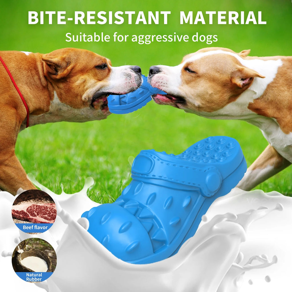 Dog Toys for Aggressive Chewers Large Breed, Slipper Shape Squeaky Dog Chew Toys for Aggressive Chewers Puppies Medium Large Dogs, Blue