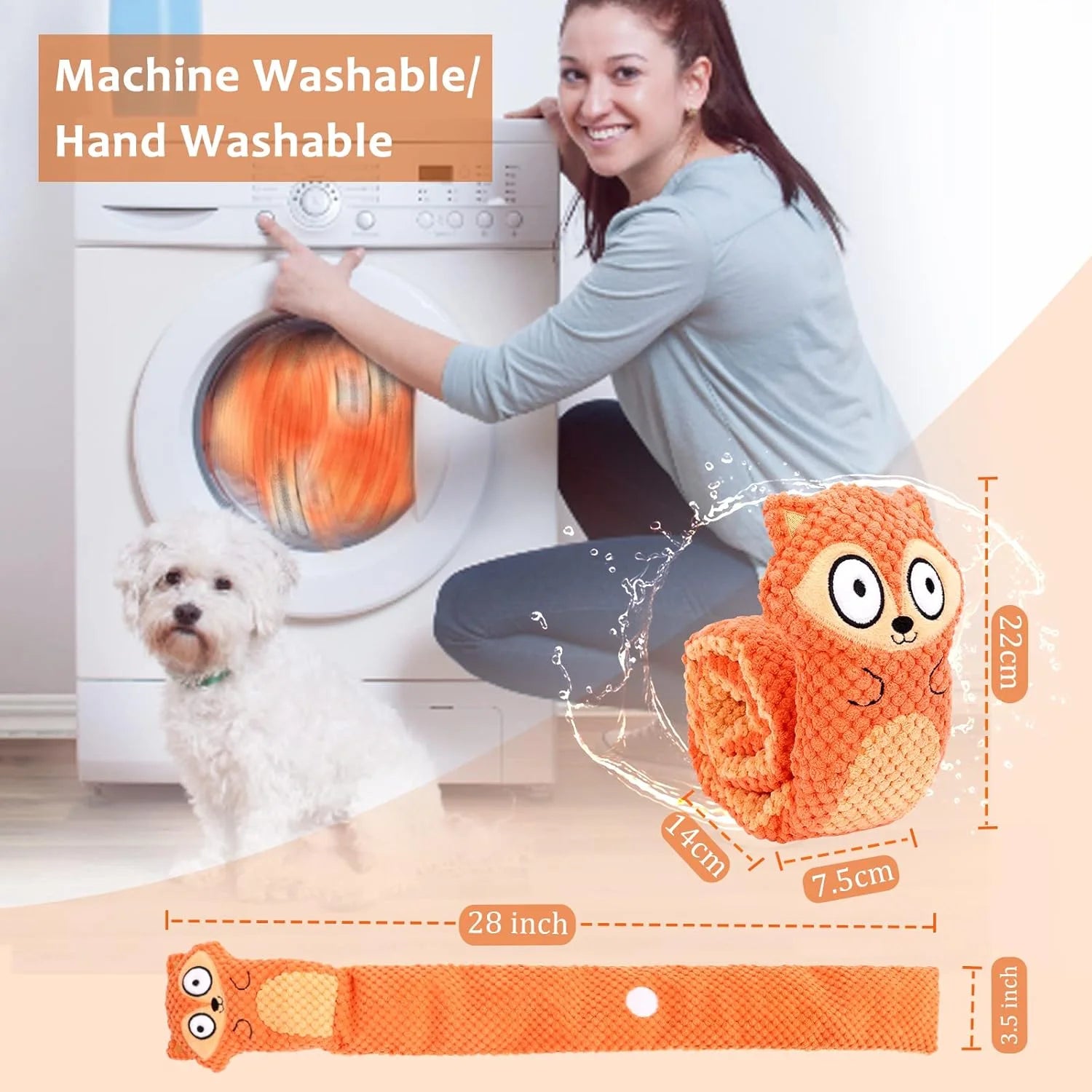 Small Medium Dog Squeak Toys for Aggressive Chewers,Fox